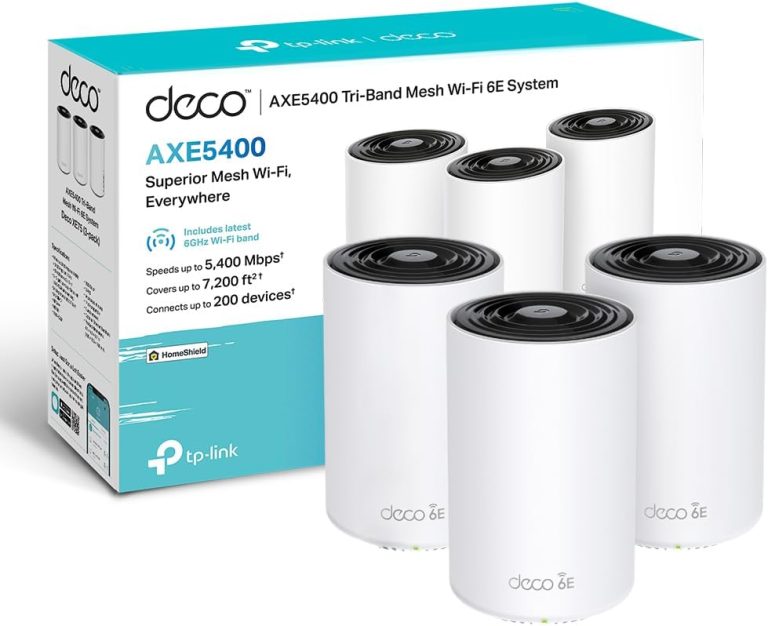 TP-Link Deco Mesh WiFi 6E, Tri-Bande jusqu'à 5,4 Gbit/s, Pack de 3, Deco XE75